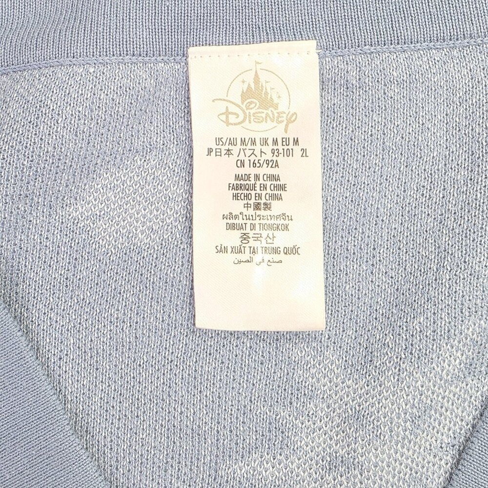 Disney Cardigan Sweater Womens Medium Blue White Snowflake Frozen Winter Holiday - Picture 3 of 13